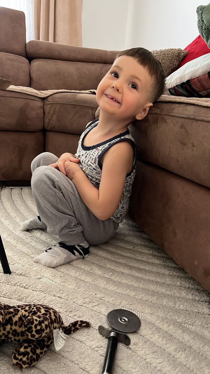 Balša smiling at home